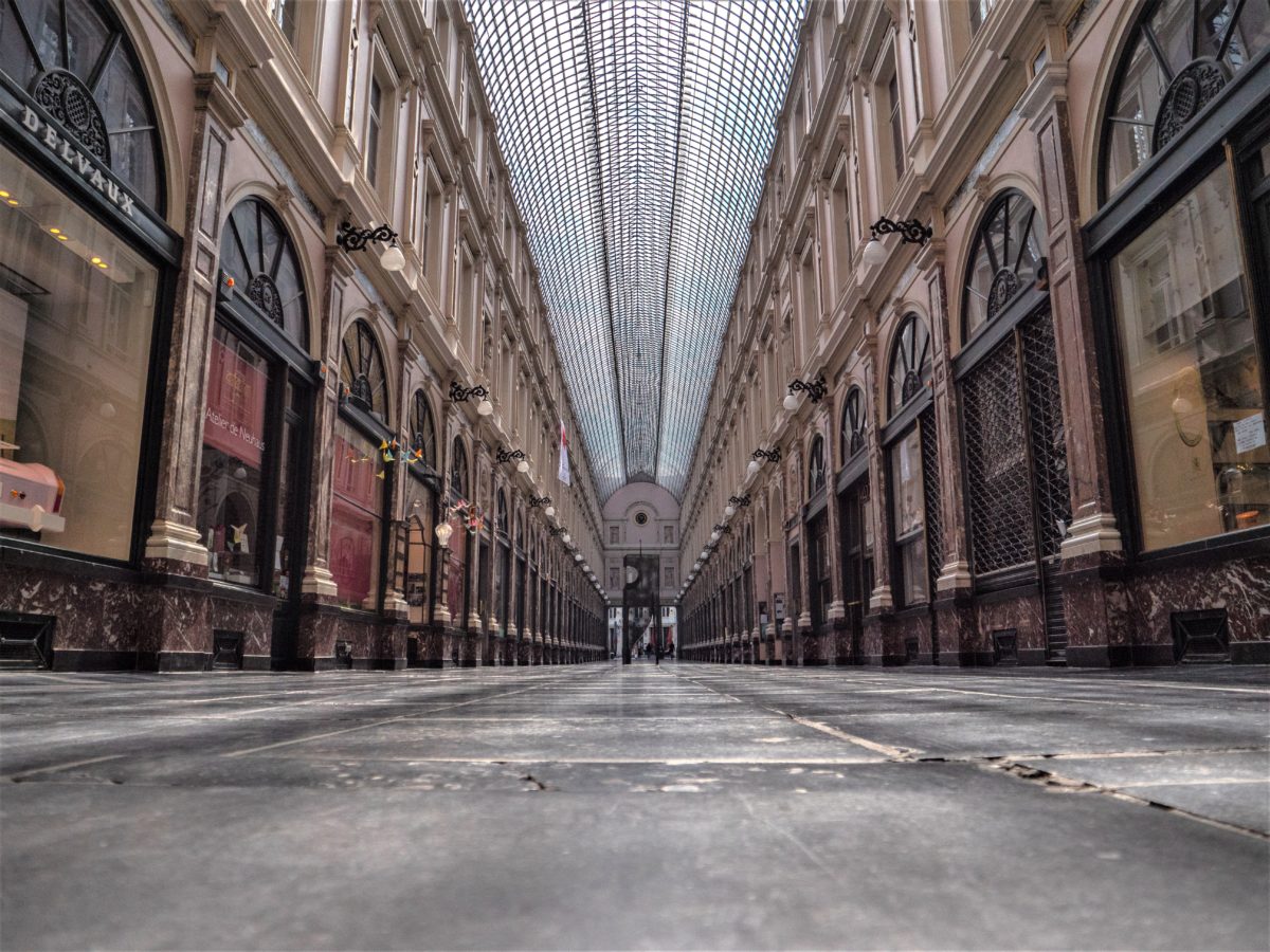 Vue des galeries Saint-Hubert à Bruxelles