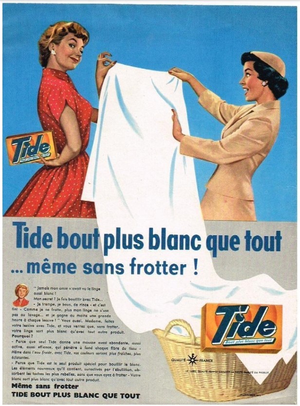 Publicité pour la poudre à lessiver Tide, années 1950