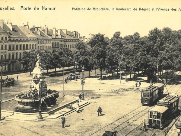 BRUXELLES, boulevard du Régent - porte de Namur, fontaine de Brouckère - DEXIA