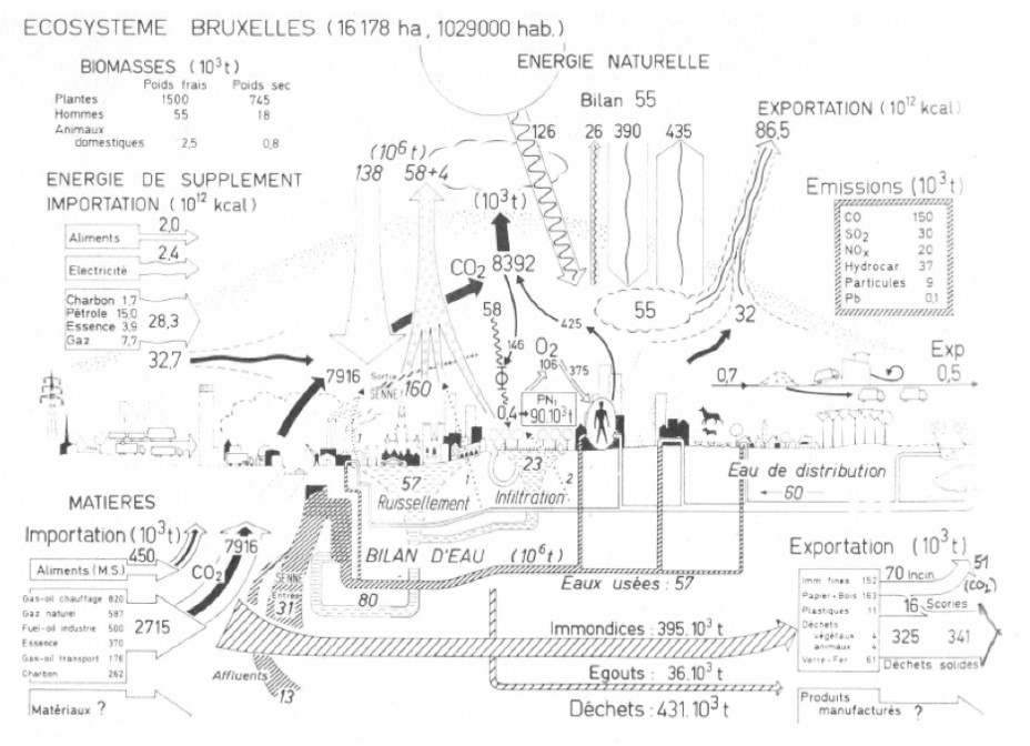 DUVIGNEAUD P., « L'écosystème Bruxelles », in P. HAVELANGE, P. DUVIGNEAUD & S. DENAYER-DE SMET, L'Écosystème urbain: Application à l'Agglomération bruxelloise, (International Symposium organized by the Brussels' agglomeration, 14-15 September 1974), Brussels : éd. Agglomération, 1975, pp. 45-57