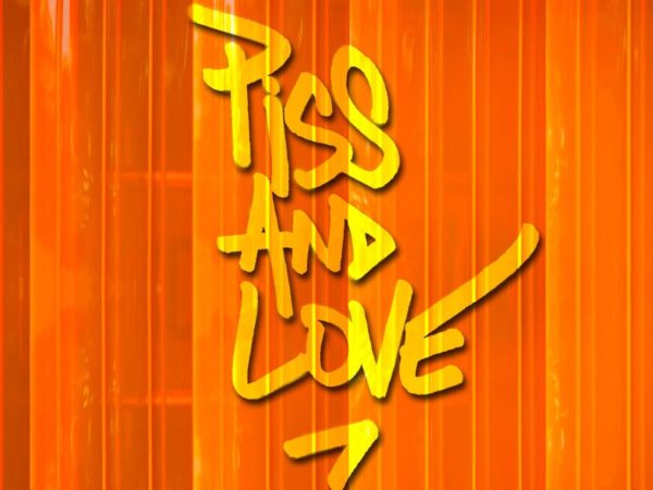 Piss & love graffiti voor de tentoonstelling